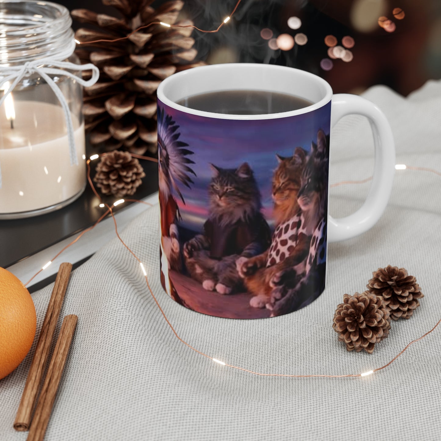 Cats in the Stone Age Chieftain Mug