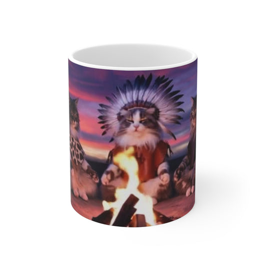 Cats in the Stone Age Chieftain Mug